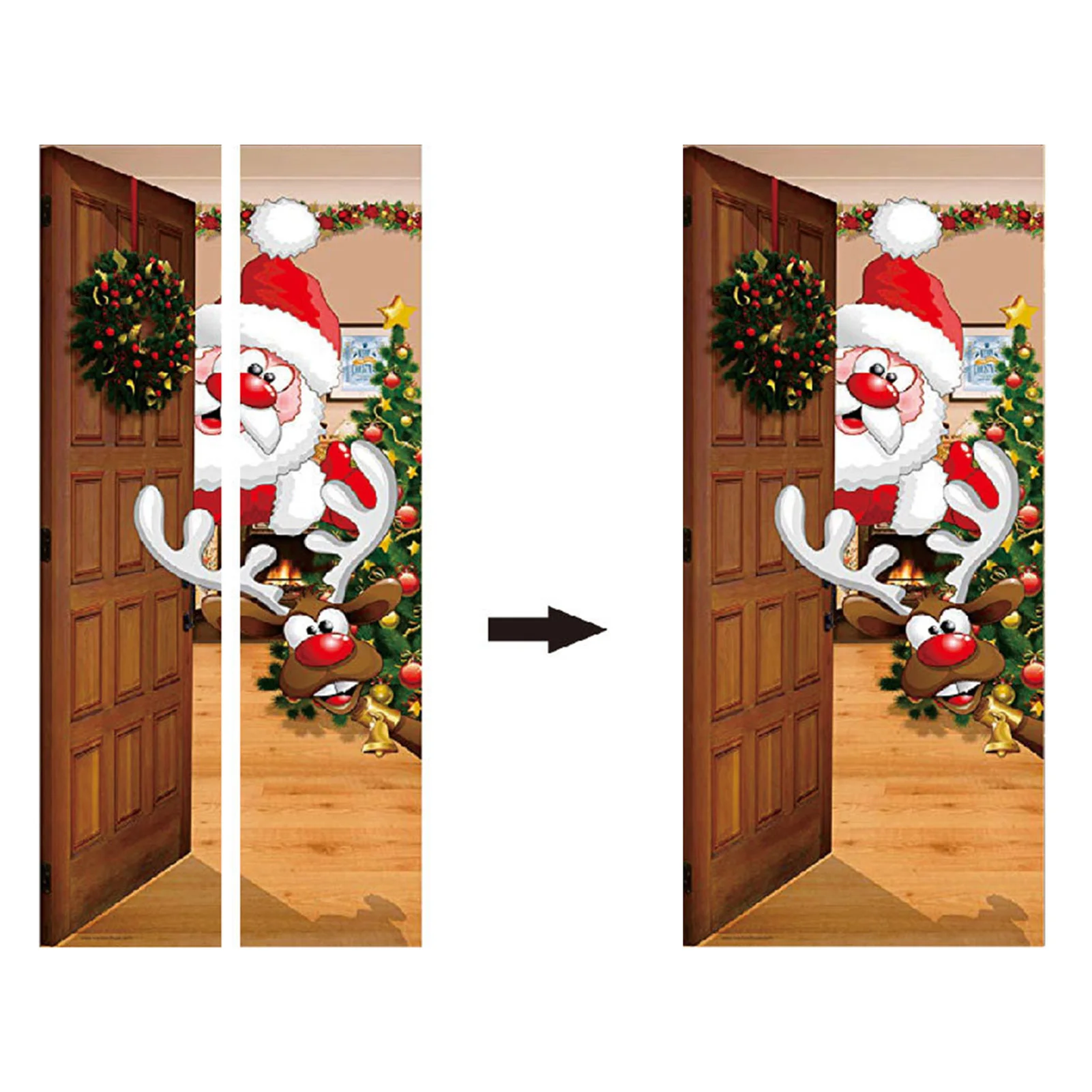 Рождественский чехол для двери Санта-Клауса из ПВХ обои для домашнего праздника Рождества
Рождественский чехол для двери Санта-Клауса из ПВХ обои для домашнего праздника Рождества