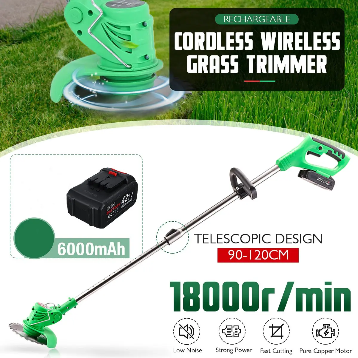 42V 650W Electric Lawn Mower With 6000mah Li-Battery Cordless Grass Trimmer Household Portable Garden Home Trimming Machine
42V 650W Electric Lawn Mower With 6000mah Li-Battery Cordless Grass Trimmer Household Portable Garden Home Trimming Machine