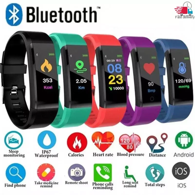 115 Plus + Smart Watch Bluetooth Sport Watches Health Smart Wristband Heart Rate Fitness Pedometer Bracelet Waterproof Men Watch
115 Plus + Smart Watch Bluetooth Sport Watches Health Smart Wristband Heart Rate Fitness Pedometer Bracelet Waterproof Men Watch