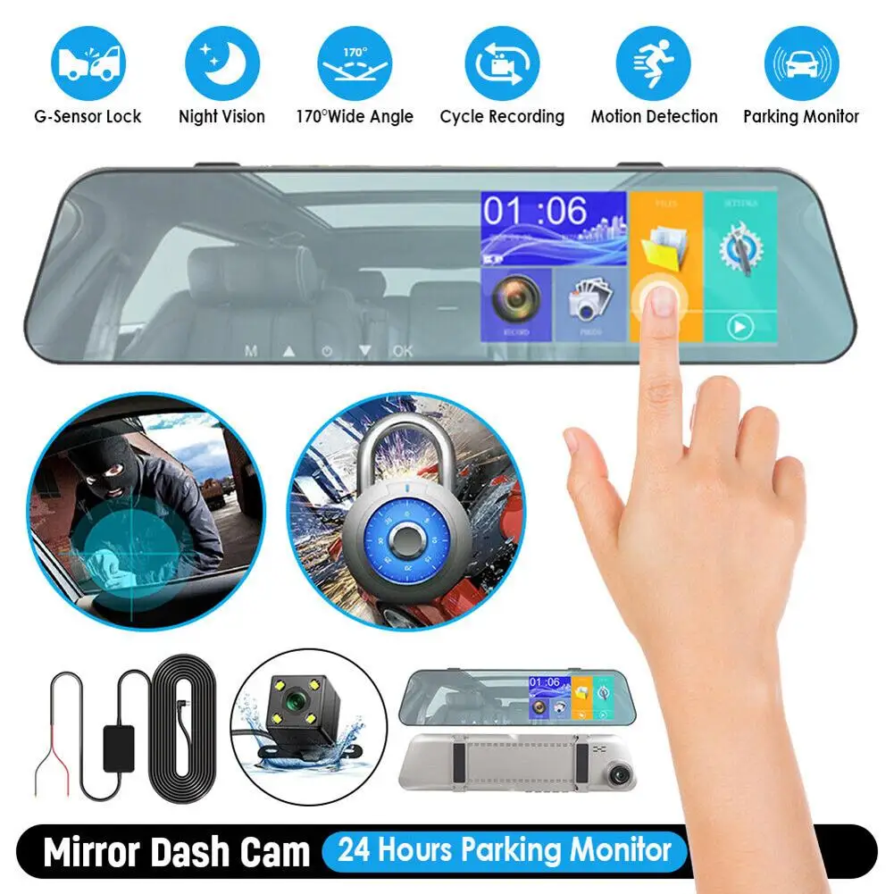 5-inch Touch Screen Rearview Mirror Car Dvr Dash Cam 1080p 2.5d Night Vision Front Rear Video Driving Parking System Recorder
5-inch Touch Screen Rearview Mirror Car Dvr Dash Cam 1080p 2.5d Night Vision Front Rear Video Driving Parking System Recorder