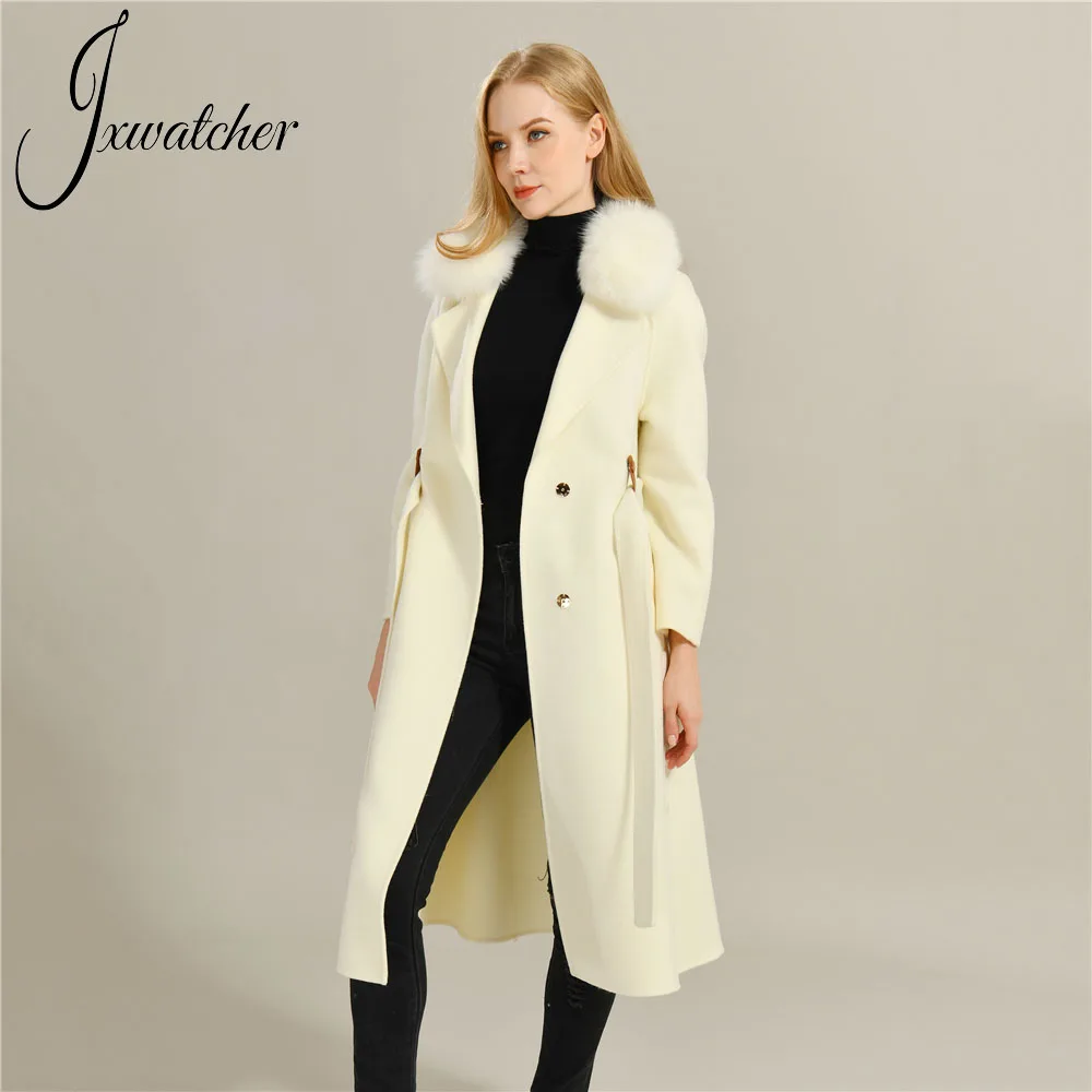 Women's Cashmere Coat Real Fox Fur Collar Ladies Long Wool Trench Coat Female Winter Elegant Solid Outerwear 2021 New Arrival
Women's Cashmere Coat Real Fox Fur Collar Ladies Long Wool Trench Coat Female Winter Elegant Solid Outerwear 2021 New Arrival