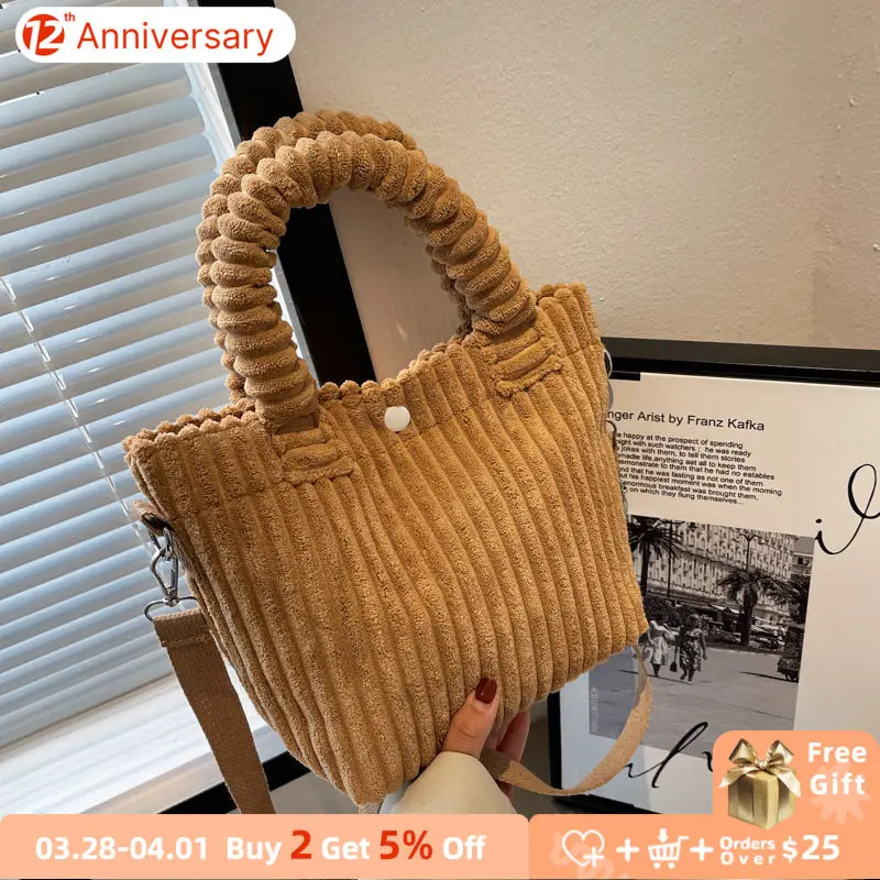Solid Color Women Corduroy Shoulder Bag Simple Female Small Tote Clutch Purse Handbags Retro Ladies Crossbody Messenger Bags
Solid Color Women Corduroy Shoulder Bag Simple Female Small Tote Clutch Purse Handbags Retro Ladies Crossbody Messenger Bags
