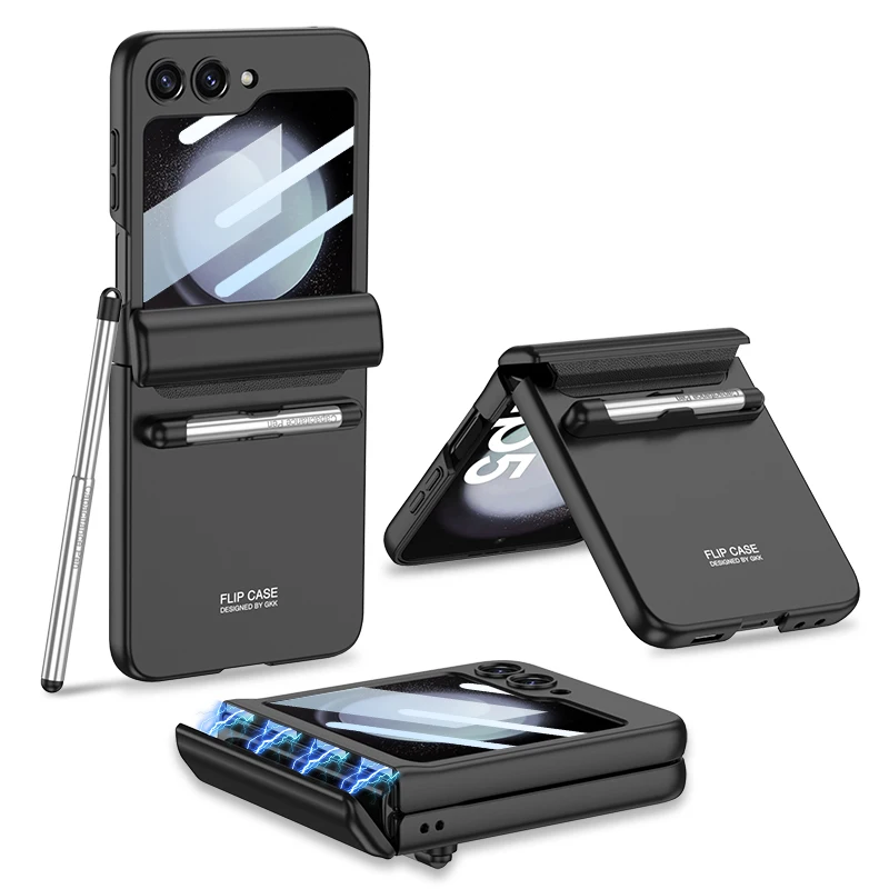 For Samsung Galaxy Z Flip 5 Case Ultra thin Skin Friendly Matte Foldable Magnetic Hinge With Touch Pen Slot Mirror Film Cover
For Samsung Galaxy Z Flip 5 Case Ultra thin Skin Friendly Matte Foldable Magnetic Hinge With Touch Pen Slot Mirror Film Cover