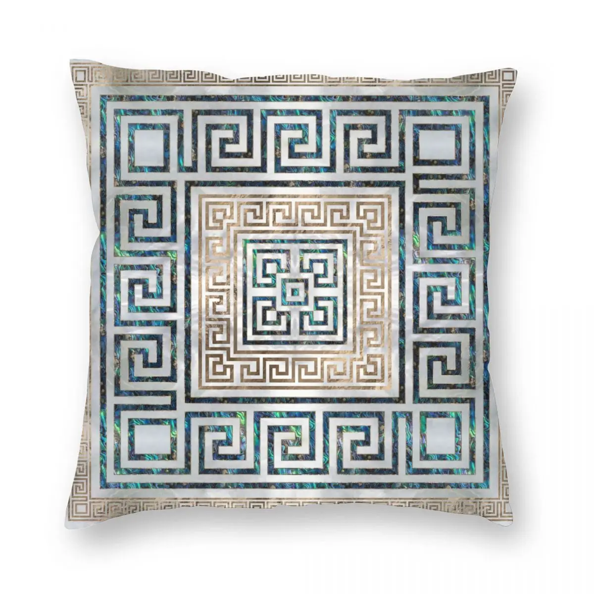 

Greek Key Ornament Greek Meander Abalone Pillowcase Soft Cushion Cover Decorative Throw Pillow Case Cover Car Drop Shipping