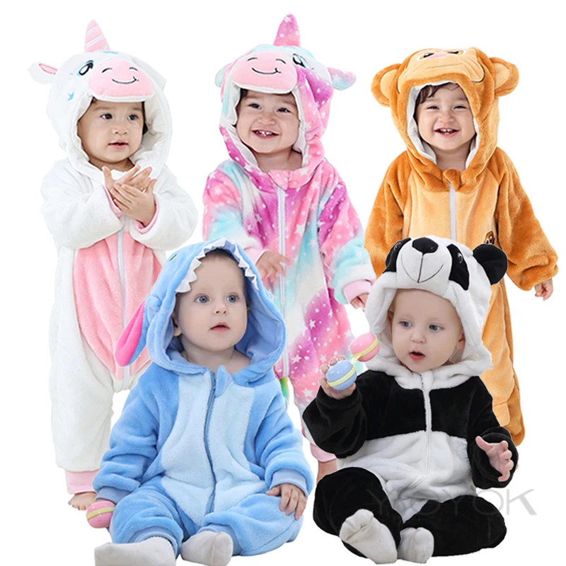 

Baby Rompers Baby Girl Clothes Unicorn Kigurumi Kids Onesie Anime Monkey Cosplay Costume New Born Boy Pajama Flannel Jumpsuit