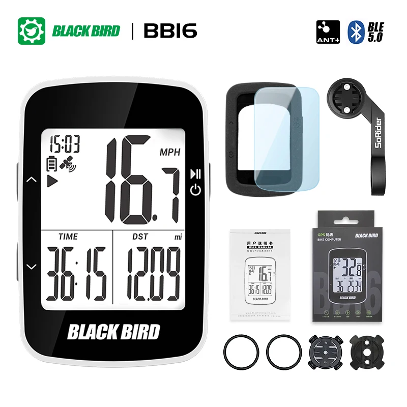 Беспроводной Велосипедный компьютер BB16 Black Bird GPS водонепроницаемый Спидометр Одометр ANT + Bluetooth 5,0 велосипедные аксессуары
Беспроводной Велосипедный компьютер BB16 Black Bird GPS водонепроницаемый Спидометр Одометр ANT + Bluetooth 5,0 велосипедные аксессуары