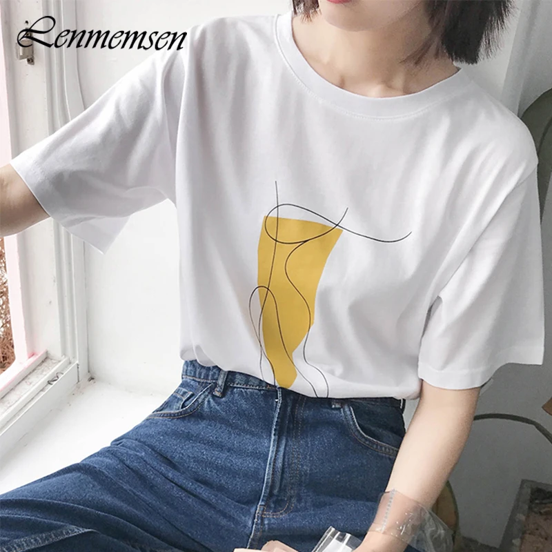 Lenmemsen Aesthetic Graphic T Shirts Women Summer Casual Loose Art Line Printed Tee Female Harajuku Short Sleeve Tops
Lenmemsen Aesthetic Graphic T Shirts Women Summer Casual Loose Art Line Printed Tee Female Harajuku Short Sleeve Tops