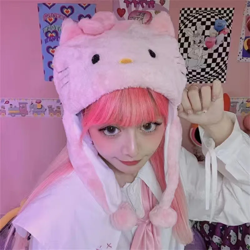 Плюшевая шапка Sanrio с Hello Kitty, осенне-зимняя плюшевая Толстая теплая шапка с трехмерной защитой ушей, милая мультяшная шапка для пар, подарки
Плюшевая шапка Sanrio с Hello Kitty, осенне-зимняя плюшевая Толстая теплая шапка с трехмерной защитой ушей, милая мультяшная шапка для пар, подарки