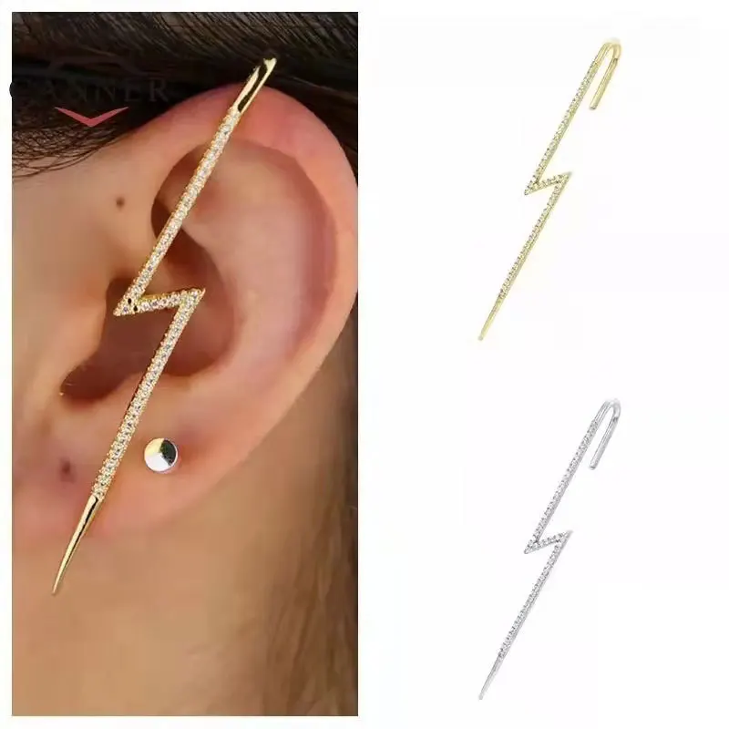 Lightning Ear Clip White Diamond Earrings Female 925 Silver Pure Silver Stud Earrings Simple Ear Line Special-Interest Earrings
Lightning Ear Clip White Diamond Earrings Female 925 Silver Pure Silver Stud Earrings Simple Ear Line Special-Interest Earrings