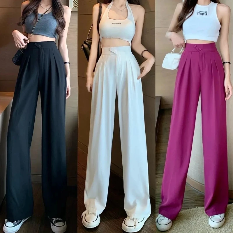 2023 New Straight Wide Leg Women's Pants Korean Style High Waist Pants for Women Solid Color Loose Suit Trousers Female
2023 New Straight Wide Leg Women's Pants Korean Style High Waist Pants for Women Solid Color Loose Suit Trousers Female