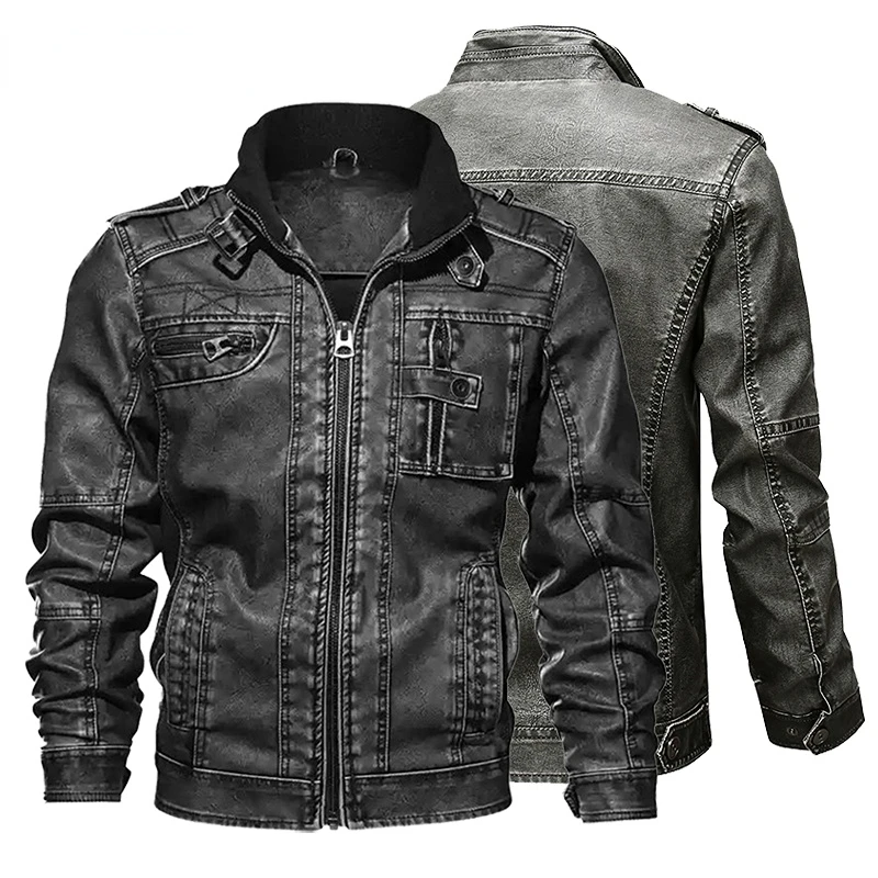 Mens PU Leather Jacket Autumn Winter Causal Vintage Coat Motorcycle Biker Zipper Leather Jackets Men Stand Collar Cargo Coats
Mens PU Leather Jacket Autumn Winter Causal Vintage Coat Motorcycle Biker Zipper Leather Jackets Men Stand Collar Cargo Coats