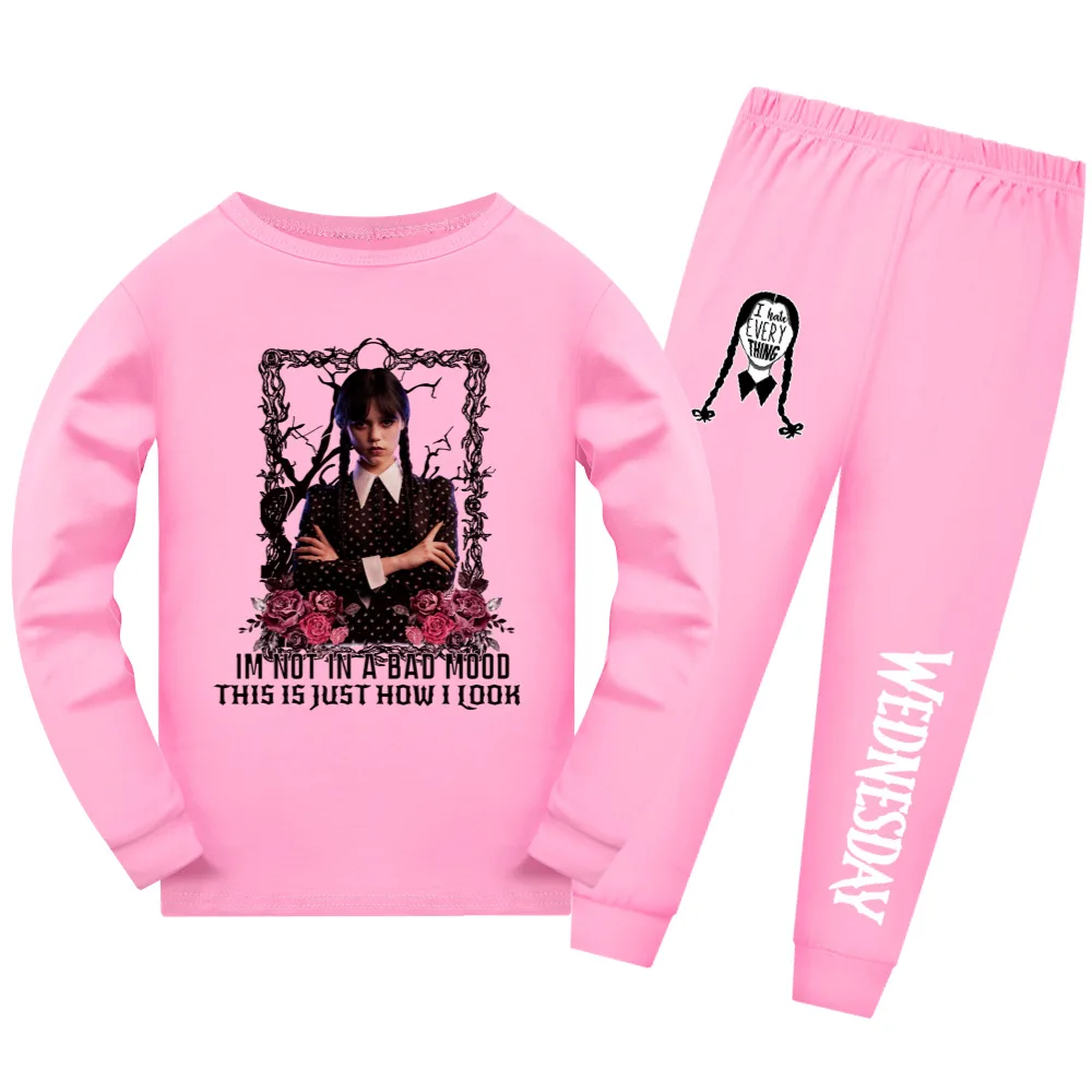 Wednesday Addams Pajamas Sets Boys Girls Clothing Spring Autumn Long Sleeve Tops and Pants Children Casual Tracksuit Outfit
Wednesday Addams Pajamas Sets Boys Girls Clothing Spring Autumn Long Sleeve Tops and Pants Children Casual Tracksuit Outfit