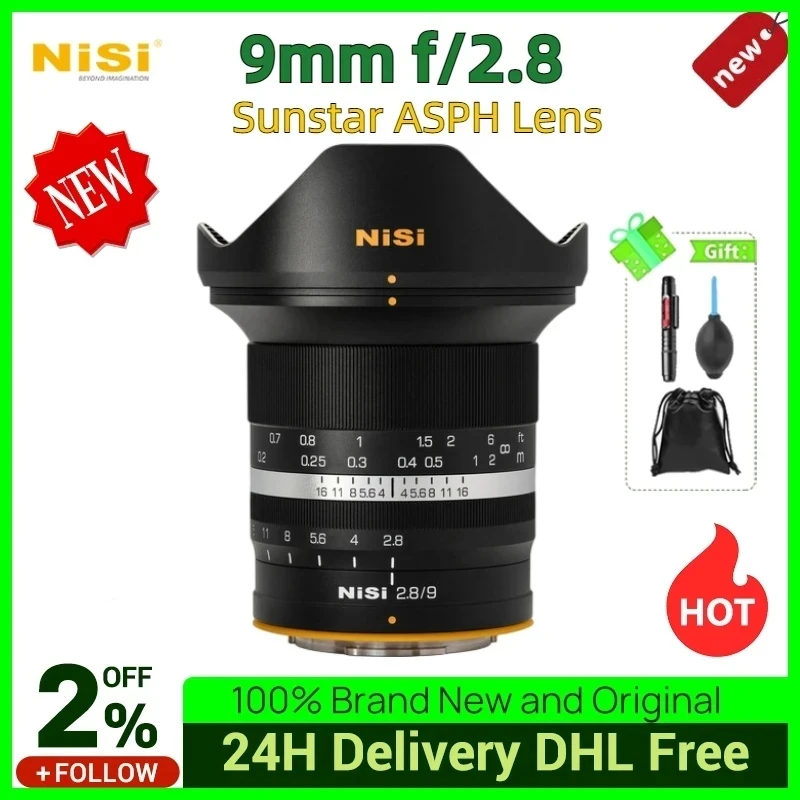

NiSi 9 мм f/2,8 Sunstar ASPH объектив с ручной фокусировкой APS-C ультра широкий угол MF для Sony E Canon RF Fujifilm X Micro Four Thirds Nikon Z