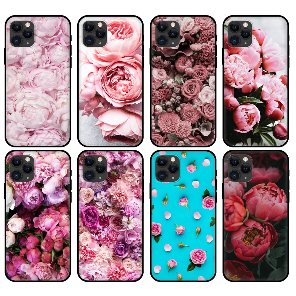Black tpu case for iphone 5 5s se 2020 6 6s 7 8 plus x 10 XR XS 11 12 mini pro MAX back cover Flower Pink Peonies Peony 
Black tpu case for iphone 5 5s se 2020 6 6s 7 8 plus x 10 XR XS 11 12 mini pro MAX back cover Flower Pink Peonies Peony