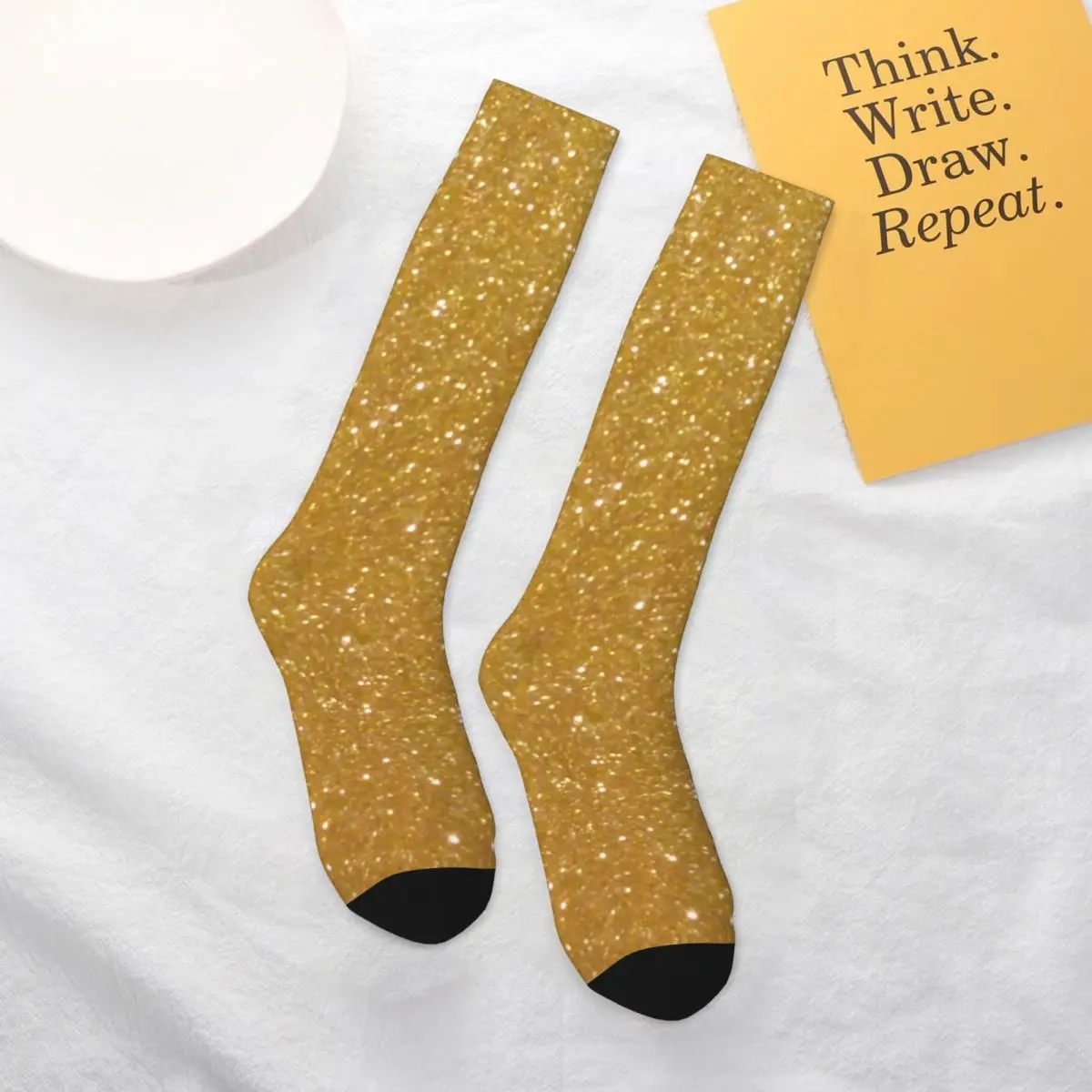 Faux Gold Metallic Socks Glitter Metal Print Sparkly Indoor Durable Mid Stockings Large Chemical Fiber Pretty Teen Socks
Faux Gold Metallic Socks Glitter Metal Print Sparkly Indoor Durable Mid Stockings Large Chemical Fiber Pretty Teen Socks
