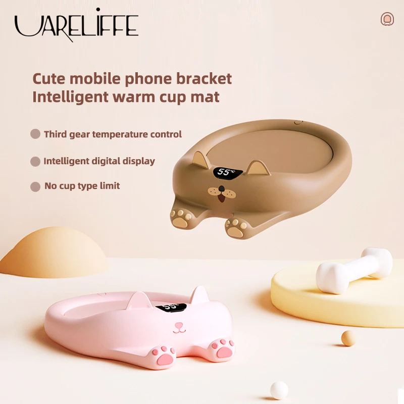 Uareliffe 2 In 1 Mobile Phone Bracket Warm Coaster Cute Constant Temperature Heating Pad 3 Gear Digital Display Timing Heater 
Uareliffe 2 In 1 Mobile Phone Bracket Warm Coaster Cute Constant Temperature Heating Pad 3 Gear Digital Display Timing Heater
