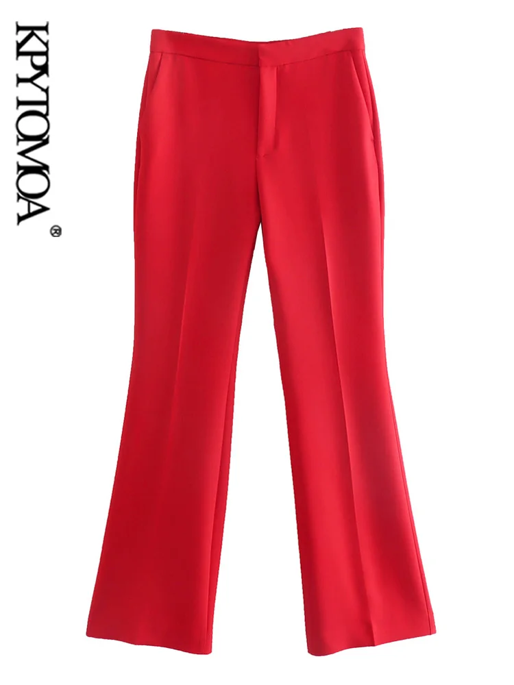 KPYTOMOA Women Fashion Side Pockets Office Wear Red Pants Vintage High Waist Zipper Fly Female Trousers Mujer
KPYTOMOA Women Fashion Side Pockets Office Wear Red Pants Vintage High Waist Zipper Fly Female Trousers Mujer