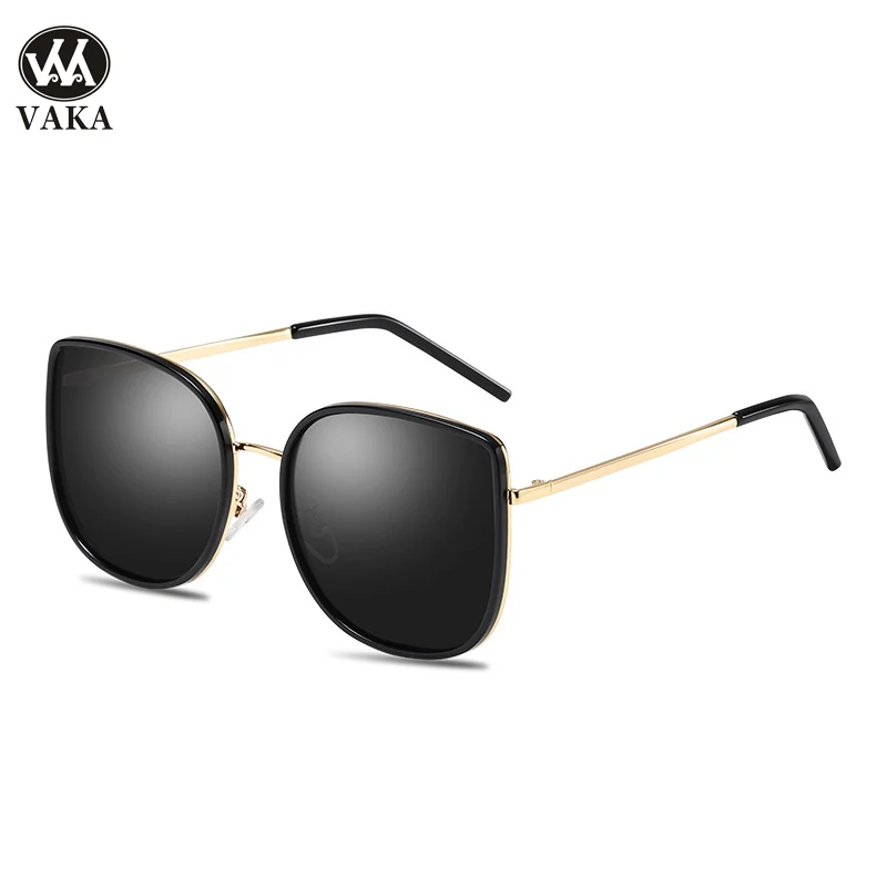 

Women Brand Metal Polaroid Sunglasses UV Protection Anti-Glare Gradient Lenses Polarized Driving Sun Glasses Big Frame Cat Eyes