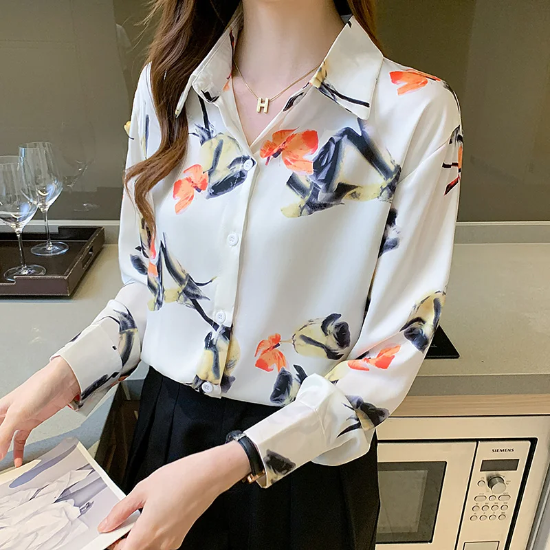 Chiffon Women's Blouses Casual Polo Shirt Print Spring Autumn Top Long Sleeve Fashion Clothing Houthion
Chiffon Women's Blouses Casual Polo Shirt Print Spring Autumn Top Long Sleeve Fashion Clothing Houthion