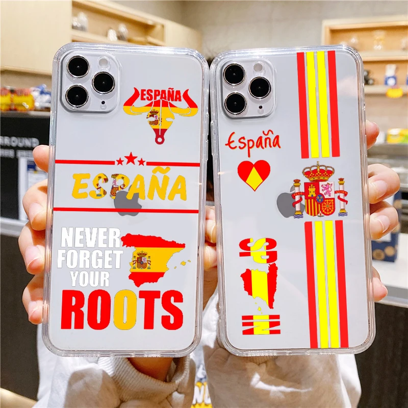 Luxury Spanish Flag Logo For Apple iPhone 14 13 12 11 SE XS XR X 7 8 6 5 mini Plus Pro MAX 2020 Transparent Cover Phone Case
Luxury Spanish Flag Logo For Apple iPhone 14 13 12 11 SE XS XR X 7 8 6 5 mini Plus Pro MAX 2020 Transparent Cover Phone Case