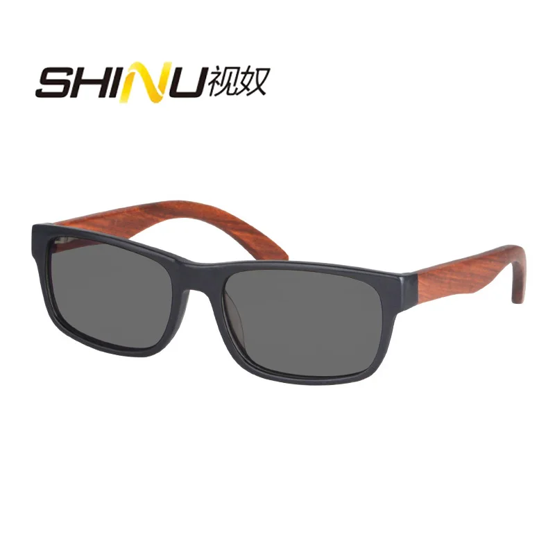 

Деревянные солнцезащитные очки SHINU, Мужские поляризационные солнцезащитные очки, очки для вождения с одним касанием, оправа для очков для минус
