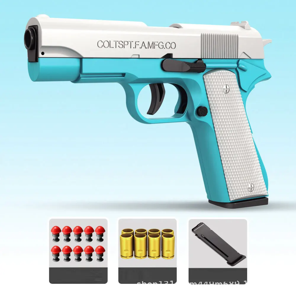 M1911 игрушечный пистолет Colt, пистолет, мягкая пуля, выдвижной бластер, ручной страйкбол для детей и взрослых, стрельба, игры, реквизит для фильма
M1911 игрушечный пистолет Colt, пистолет, мягкая пуля, выдвижной бластер, ручной страйкбол для детей и взрослых, стрельба, игры, реквизит для фильма