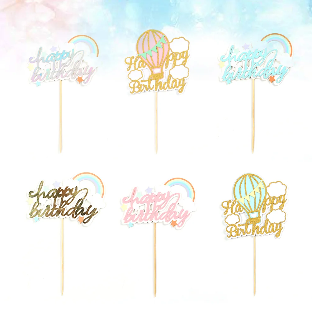 6PCS Birthday Cake Decoration Cupcake Topper Letter Balloon Rainbow shape Cake Pick Party Supplies for Party Gathering
6PCS Birthday Cake Decoration Cupcake Topper Letter Balloon Rainbow shape Cake Pick Party Supplies for Party Gathering