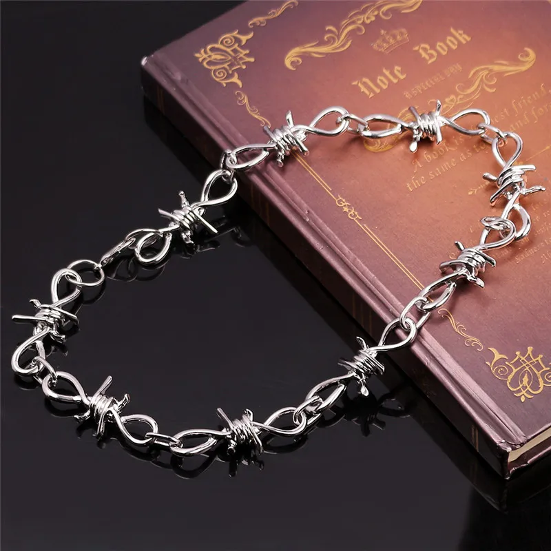 Punk Gothic Wire Brambles Choker Collar for Men Women Hip Hop Neck Chains Little thorns Chain Choker Necklace Goth Jewelry Colar
Punk Gothic Wire Brambles Choker Collar for Men Women Hip Hop Neck Chains Little thorns Chain Choker Necklace Goth Jewelry Colar