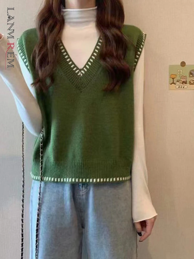 LANMREM Sweater Vest For Women V-neck Loose Casual Chic Knitting Top All Match Clothes Female 2022 Autumn Winter New 2X116
LANMREM Sweater Vest For Women V-neck Loose Casual Chic Knitting Top All Match Clothes Female 2022 Autumn Winter New 2X116
