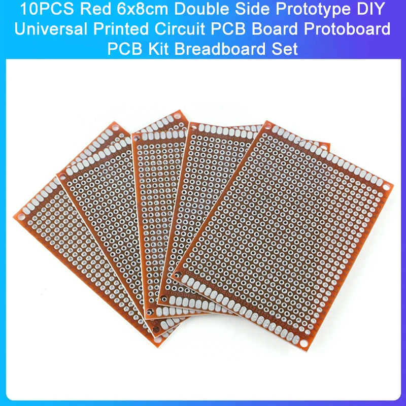 10PCS Red 6x8cm Double Side Prototype DIY Universal Printed Circuit PCB Board Protoboard PCB Kit Breadboard Set
10PCS Red 6x8cm Double Side Prototype DIY Universal Printed Circuit PCB Board Protoboard PCB Kit Breadboard Set