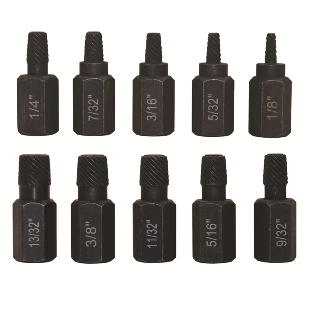 10 Pcs Broken Head Screw Removal Tools Screw Tap Extractor Drill Bits 1/2'' Shank 3.5/4.5/5.5/6/7/7.5/8.5/9.5/10/10.5mm Tools
10 Pcs Broken Head Screw Removal Tools Screw Tap Extractor Drill Bits 1/2'' Shank 3.5/4.5/5.5/6/7/7.5/8.5/9.5/10/10.5mm Tools