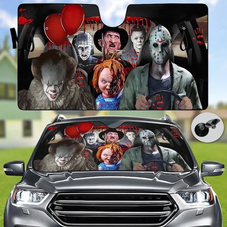 Horror Sunshade, Horror Character Auto Sun Shade, Horror Movie Car Sunshade, Michael Jason Freddy Sunshade, Halloween Car Windsh
Horror Sunshade, Horror Character Auto Sun Shade, Horror Movie Car Sunshade, Michael Jason Freddy Sunshade, Halloween Car Windsh