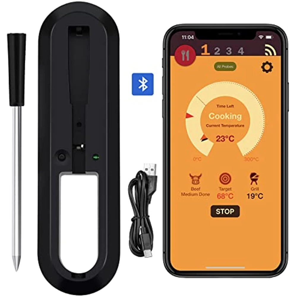 Premium Smart Meat Thermometer Bluetooth to WiFi Range Extension for The Oven Grill Kitchen BBQ Smoker Rotisserie
Premium Smart Meat Thermometer Bluetooth to WiFi Range Extension for The Oven Grill Kitchen BBQ Smoker Rotisserie