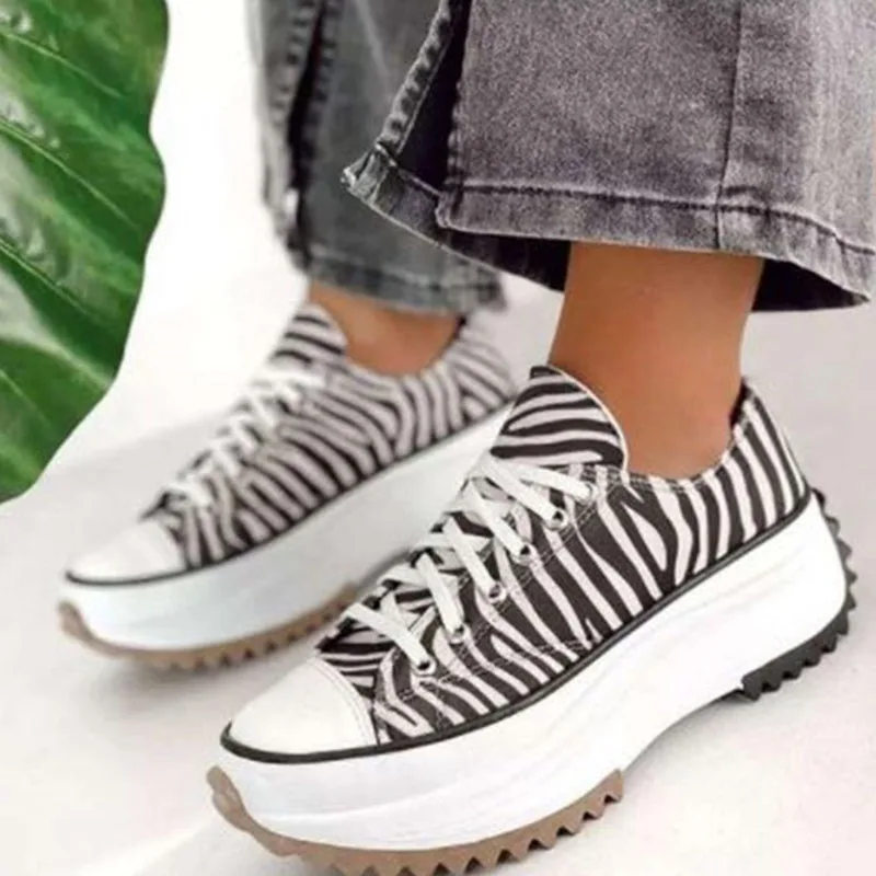 Rimocy Plus Size Zebra Pattern Canvas Shoes Woman 2022 Thick Bottom Platform Sneakers for Women Non Slip Lace Up Casual Shoes 43
Rimocy Plus Size Zebra Pattern Canvas Shoes Woman 2022 Thick Bottom Platform Sneakers for Women Non Slip Lace Up Casual Shoes 43