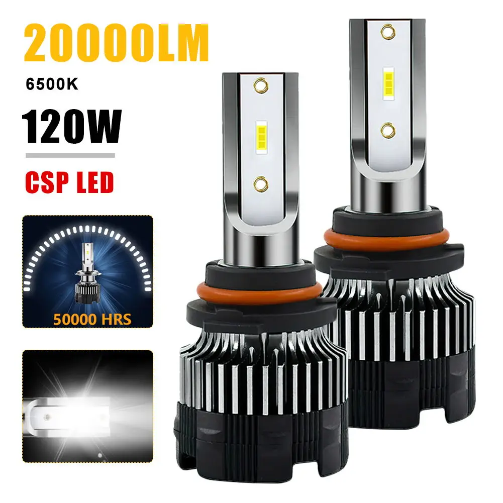 2Pcs Car LED Bulb H7 H1 H4 9005 9006 H11 Headlight Bulb for Car 20000LM 120W 6500K White CSP LED 12-24V Car Headlight LED Kit
2Pcs Car LED Bulb H7 H1 H4 9005 9006 H11 Headlight Bulb for Car 20000LM 120W 6500K White CSP LED 12-24V Car Headlight LED Kit