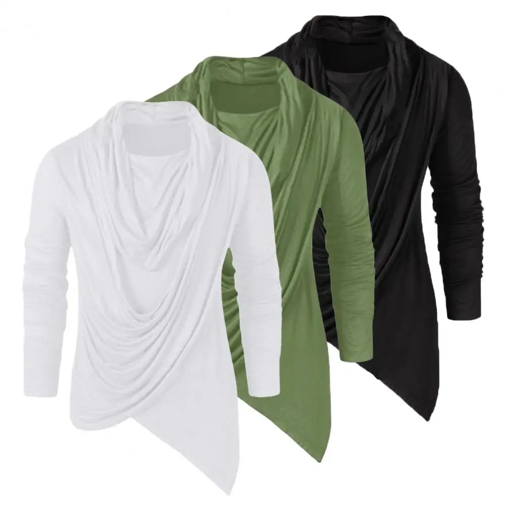 Men Base Tops Solid Color Long Sleeves Pullover Loose Soft Breathable Asymmetrical Piled Neck Comfortable Autumn Shirt Men Daily
Men Base Tops Solid Color Long Sleeves Pullover Loose Soft Breathable Asymmetrical Piled Neck Comfortable Autumn Shirt Men Daily