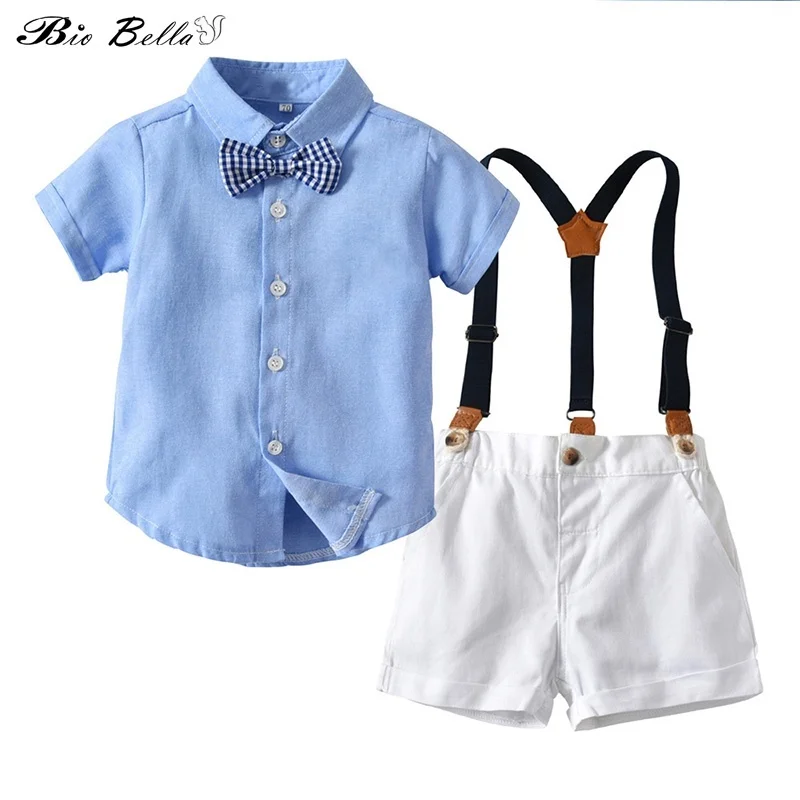 Boy Clothing Set Kids Clothes Set Gentle Boys Suit Bow Tie Shirts+Overall Pant Wedding Clothing Short Sleeve Summer Clothes
Boy Clothing Set Kids Clothes Set Gentle Boys Suit Bow Tie Shirts+Overall Pant Wedding Clothing Short Sleeve Summer Clothes