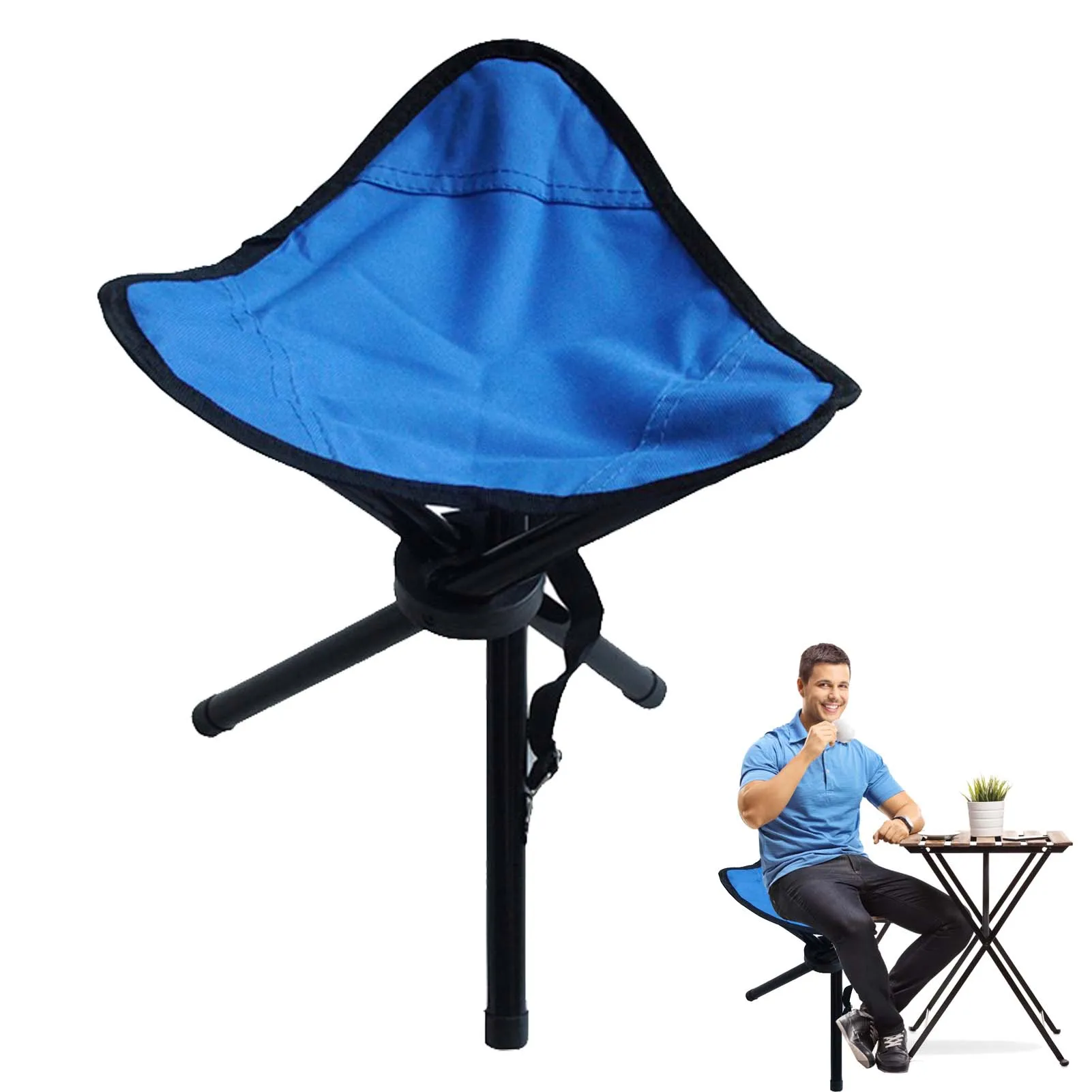 

Portable Folding Tripod Camping Stool Cloth Outdoor Slacker Chair Seat Fabric Cover Waterproof Lightweight Fishing Camping