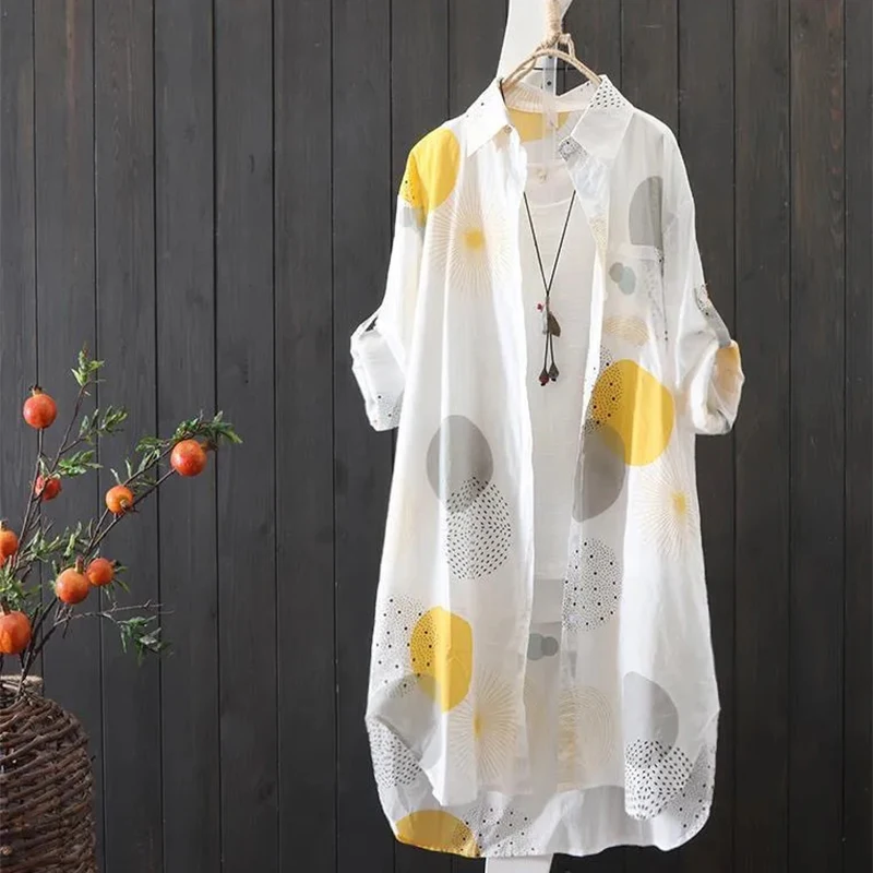 Mid-length Printed Sunscreen Shirt Women's Fashion Summer 2022 New Korean Style Loose Long Sleeve Air Conditioning Cardigan 
Mid-length Printed Sunscreen Shirt Women's Fashion Summer 2022 New Korean Style Loose Long Sleeve Air Conditioning Cardigan