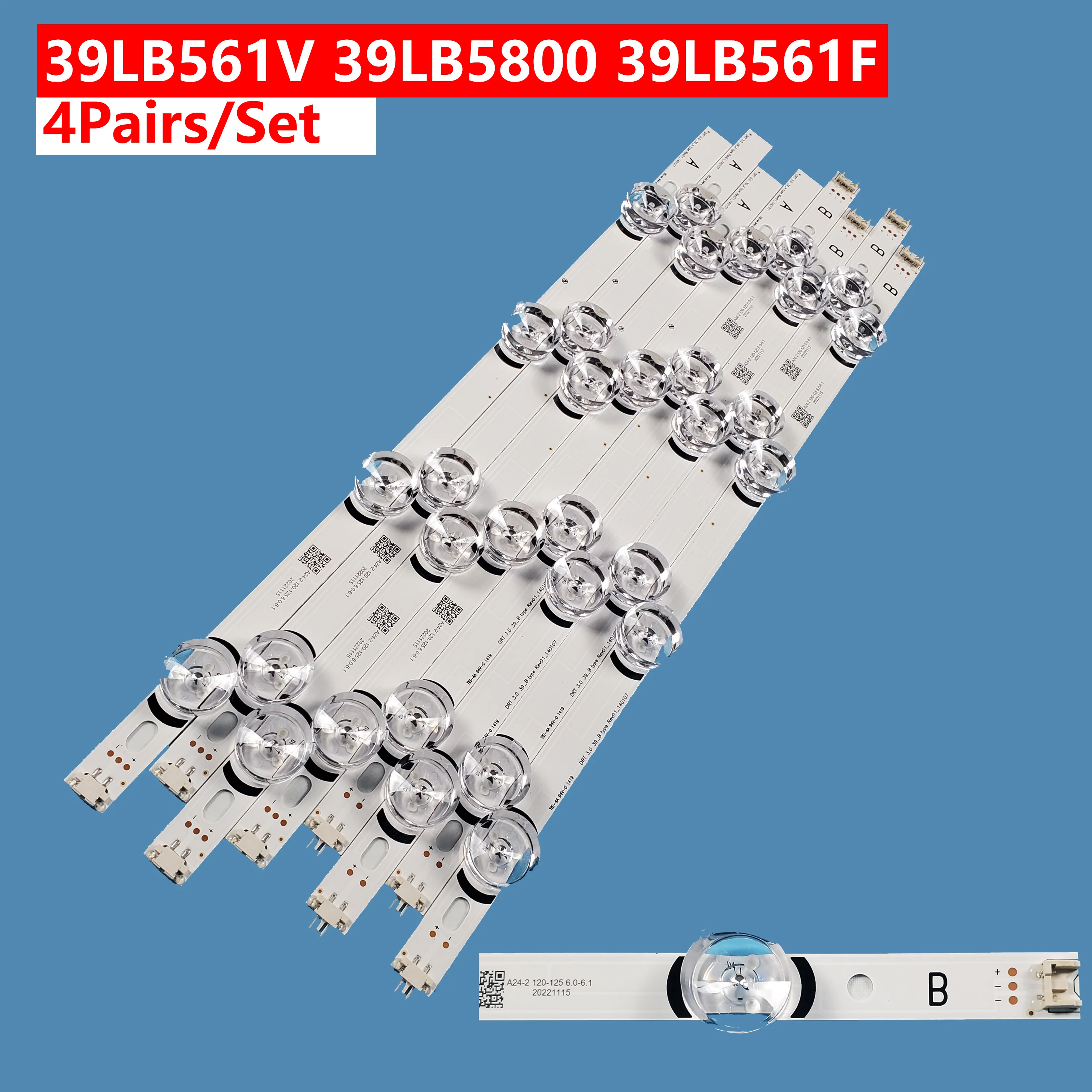 8Pcs/set TV LED Backlight Bar Light Strip INNOTEK DRT 3.0 39"_A/B TYPE For LG 39LB561V/39LB5800/39LB561F/39LB5700/39LB5610
8Pcs/set TV LED Backlight Bar Light Strip INNOTEK DRT 3.0 39"_A/B TYPE For LG 39LB561V/39LB5800/39LB561F/39LB5700/39LB5610