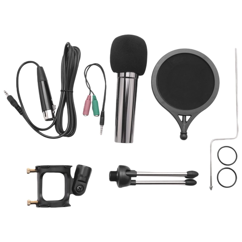 Condenser Microphone,3.5Mm Studio Recording Broadcast Computer Microphone With Tripod Stand For Karaoke,Gaming,Podcast,Video Con
Condenser Microphone,3.5Mm Studio Recording Broadcast Computer Microphone With Tripod Stand For Karaoke,Gaming,Podcast,Video Con