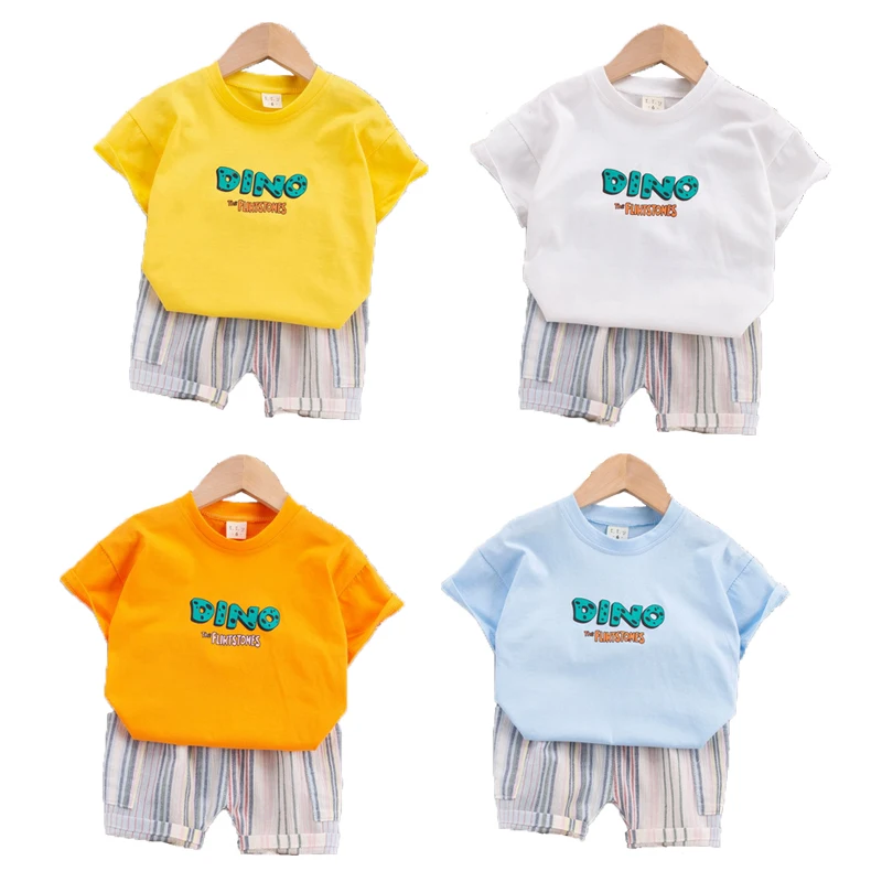 Boys Summer New Children's Clothing Letter Print Short Sleeve + Striped Shorts Loose Casual Fashion Two-piece Set 1-4 Years Old
Boys Summer New Children's Clothing Letter Print Short Sleeve + Striped Shorts Loose Casual Fashion Two-piece Set 1-4 Years Old
