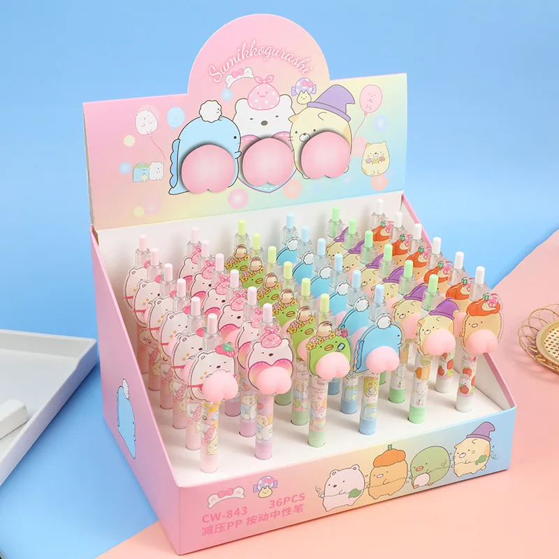 36 pcs/lot Kawaii Sumikko Gurashi Gel Pen Cute 0.5 mm black ink Signature Pen School Office writing Supplies Promotional Gift
36 pcs/lot Kawaii Sumikko Gurashi Gel Pen Cute 0.5 mm black ink Signature Pen School Office writing Supplies Promotional Gift