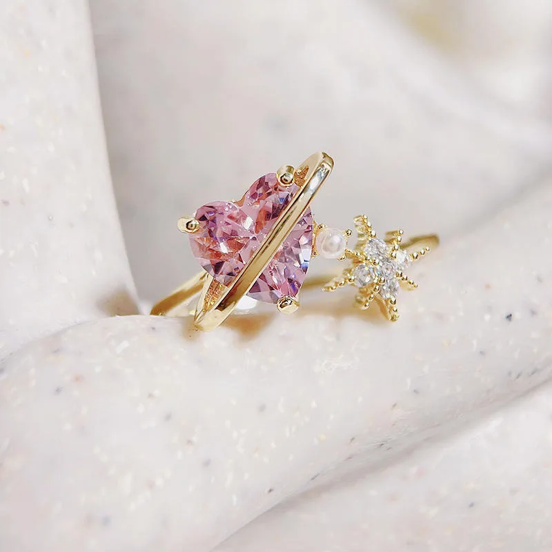 Korean Fashion Love Pink Zircon Ring Female Elegant Romantic Cute Niche Sweet Girl Opening Index Finger Ring Jewelry for Women
Korean Fashion Love Pink Zircon Ring Female Elegant Romantic Cute Niche Sweet Girl Opening Index Finger Ring Jewelry for Women