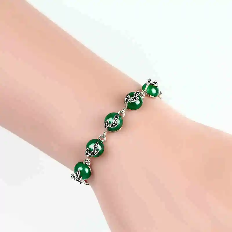 ZHJIASHUN Vintage 100% 925 Sterling Silver Chalcedony Bracelets Retro Natural Round Gemstone Vintage Bracelet Jewelry For Women
ZHJIASHUN Vintage 100% 925 Sterling Silver Chalcedony Bracelets Retro Natural Round Gemstone Vintage Bracelet Jewelry For Women