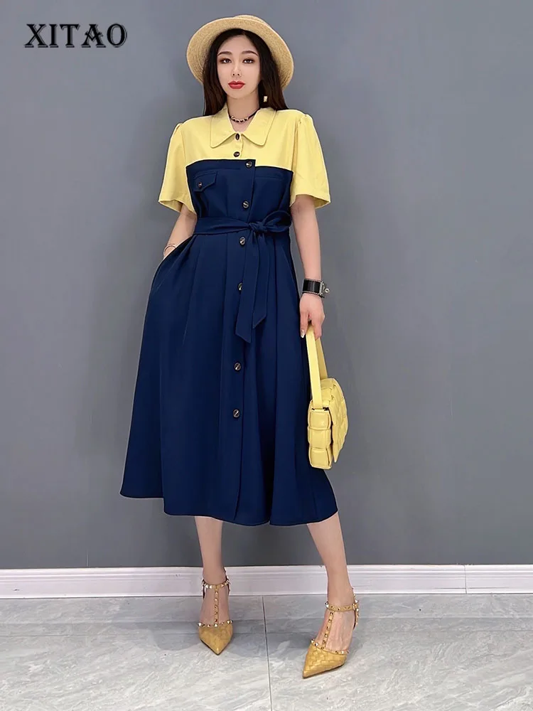 XITAO Bandage Dress Fashion Single Breast Small Fresh Hit Color Goddess Fan 2022 Summer Minority Elegant Loose Dress WMD6145
XITAO Bandage Dress Fashion Single Breast Small Fresh Hit Color Goddess Fan 2022 Summer Minority Elegant Loose Dress WMD6145