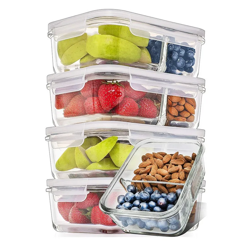 640ml Glass Meal Prep Containers Glass 2 Compartment kitchen Food Storage Containers with Lids Divided Glass Fresh Lunch Box
640ml Glass Meal Prep Containers Glass 2 Compartment kitchen Food Storage Containers with Lids Divided Glass Fresh Lunch Box
