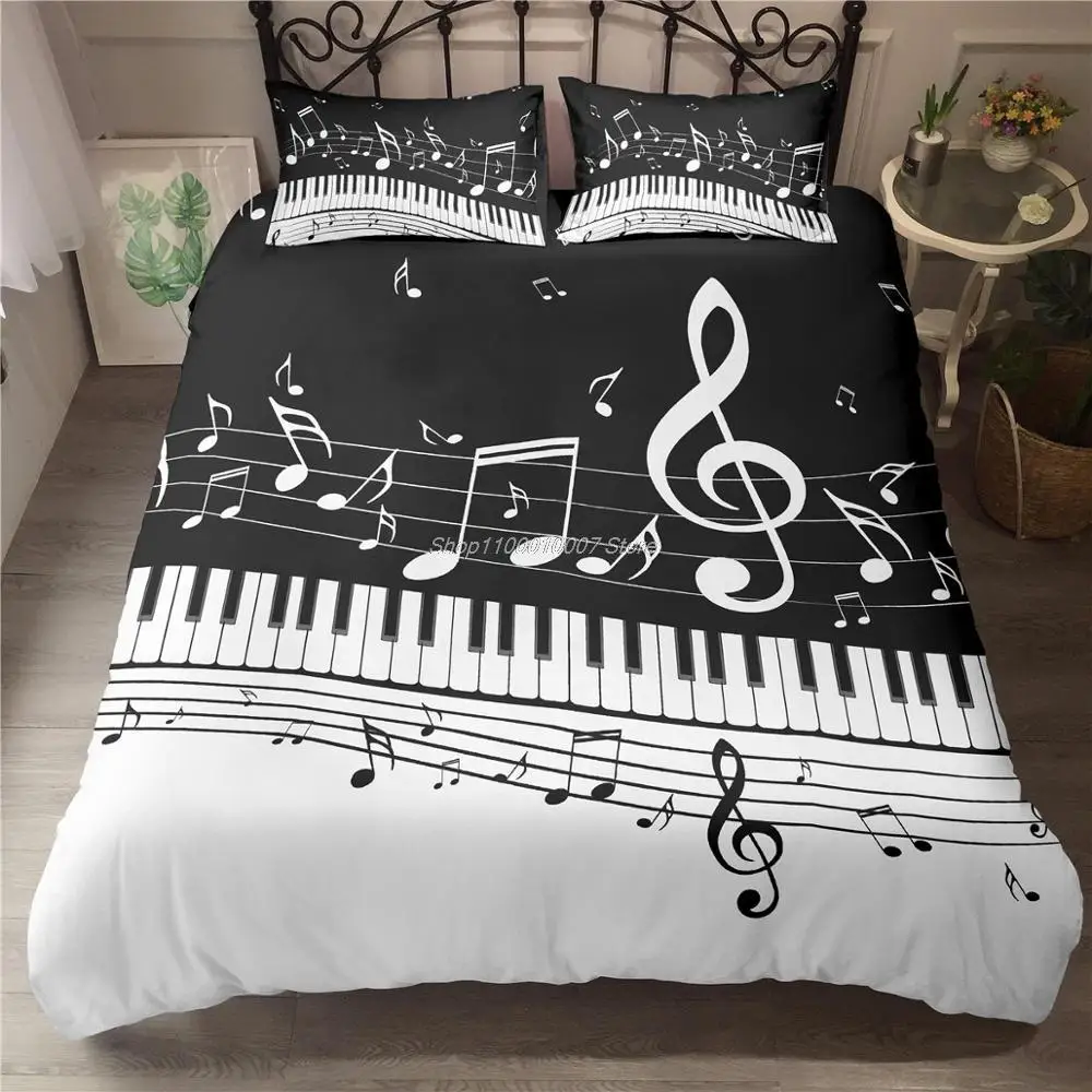 Homesky Black White Piano Bedding Set Luxury Duvet Cover Art Bed Set Queen King Size Comforter Sets Home Textiles Bedspreads
Homesky Black White Piano Bedding Set Luxury Duvet Cover Art Bed Set Queen King Size Comforter Sets Home Textiles Bedspreads