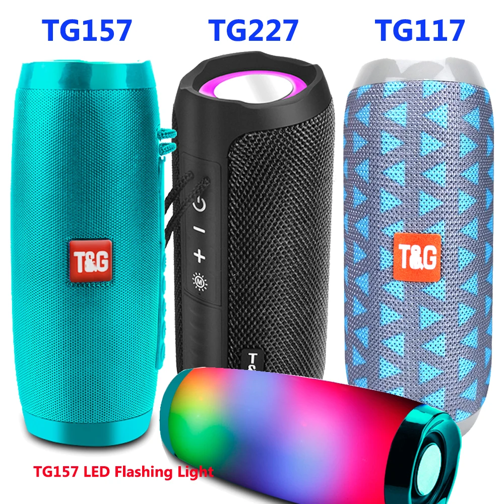 TG117 Bluetooth-Compatible Speaker Outdoor TG227 Bass LED Flashing Light Wireless Waterproof Portable HIFI Column Stereo Speaker
TG117 Bluetooth-Compatible Speaker Outdoor TG227 Bass LED Flashing Light Wireless Waterproof Portable HIFI Column Stereo Speaker