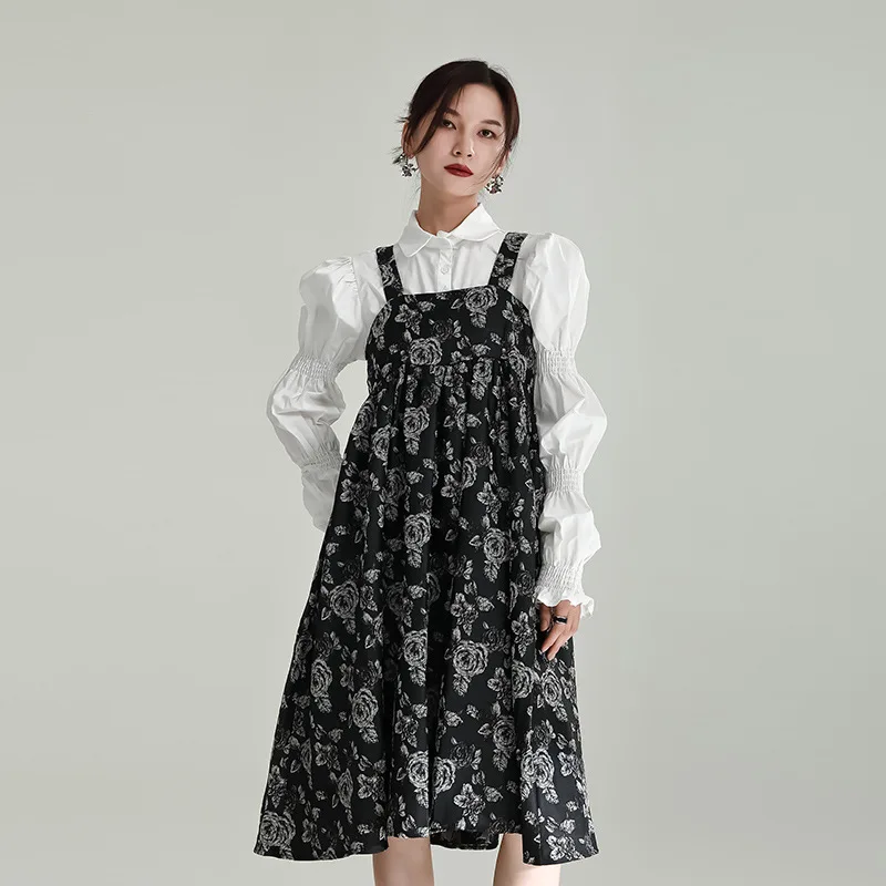 Retro niche design sense of mid-length backstrap skirt A-line age-reducing senior sense dress dresses
Retro niche design sense of mid-length backstrap skirt A-line age-reducing senior sense dress dresses